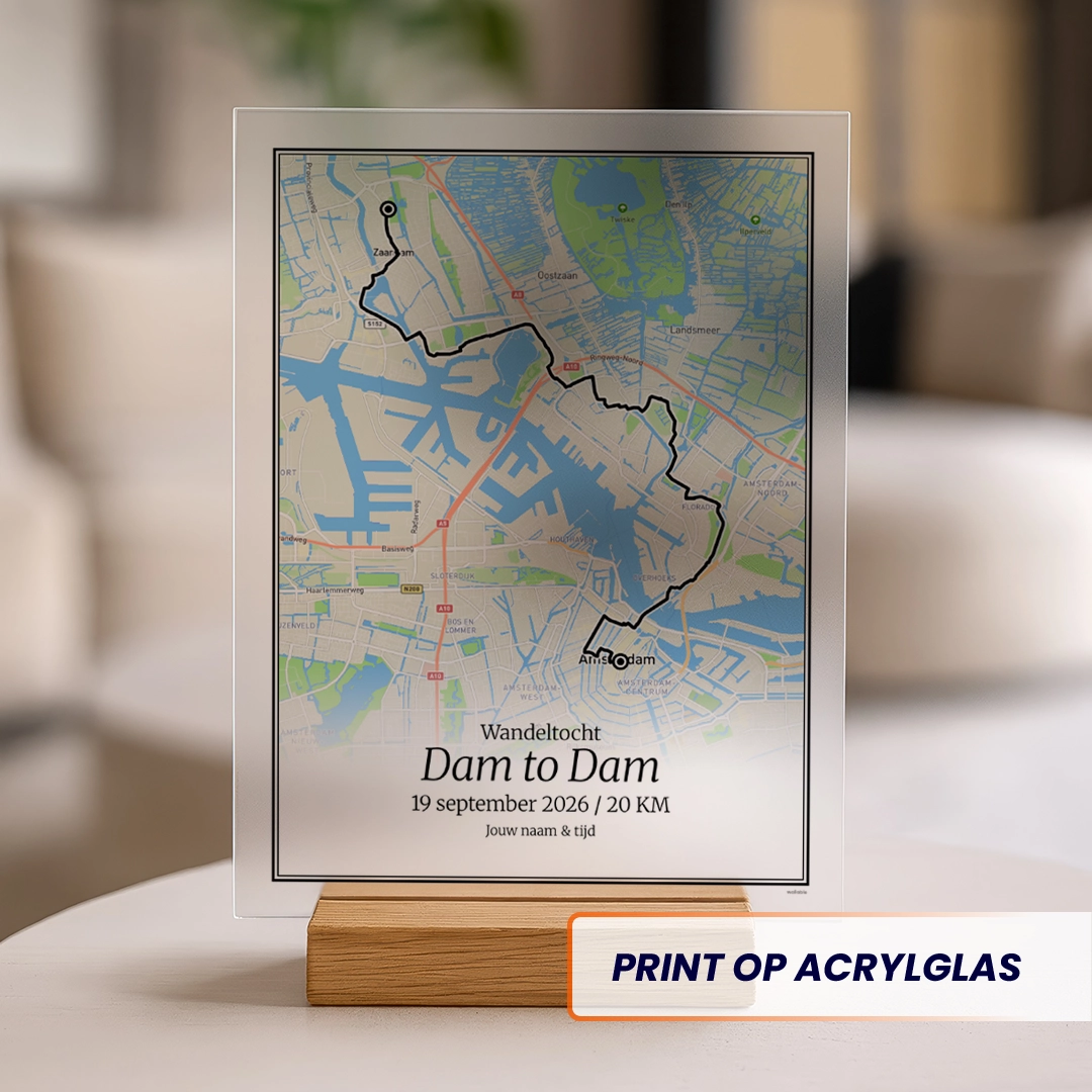 Dam tot Dam Wandeltocht 2026 acrylglas print