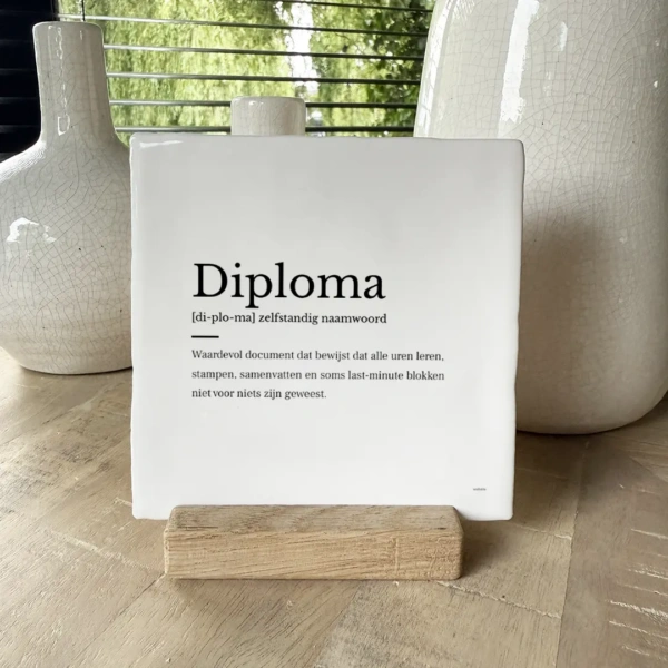 Diploma woordenboek tegeltje