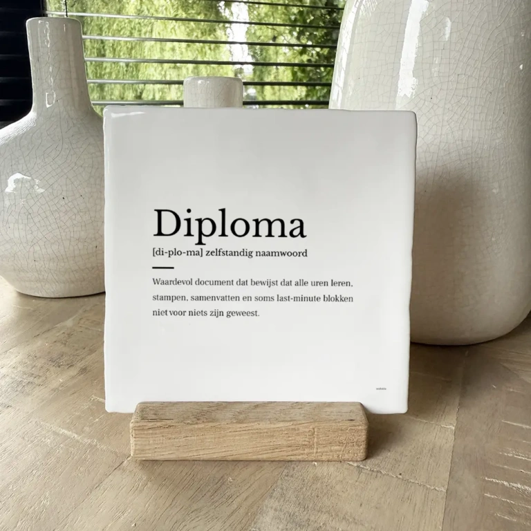 Diploma woordenboek tegeltje