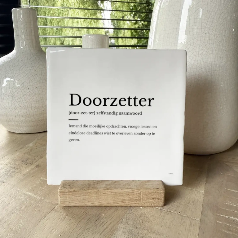 Doorzetter woordenboek tegeltje