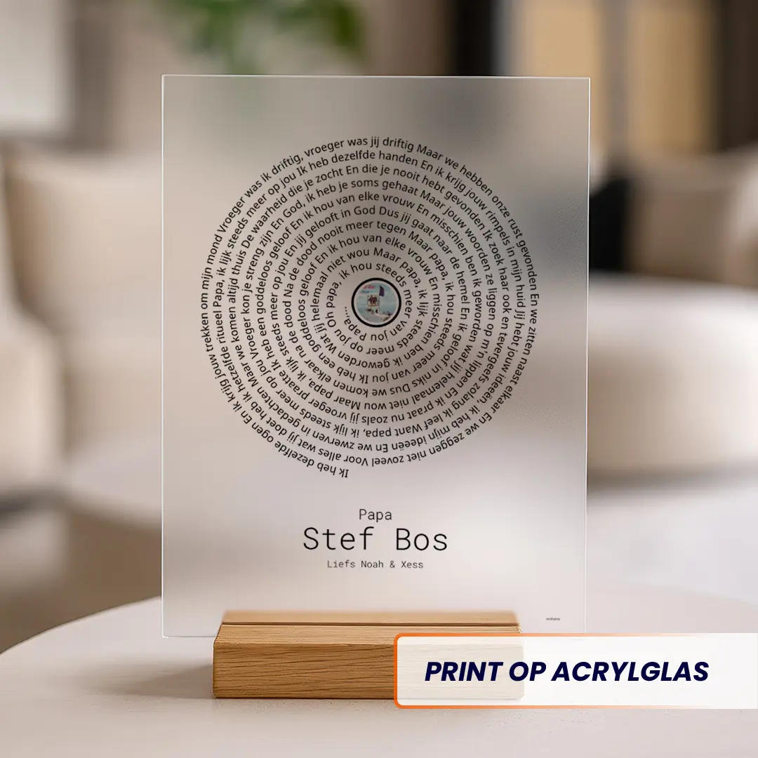 Papa songtekst acrylglas print