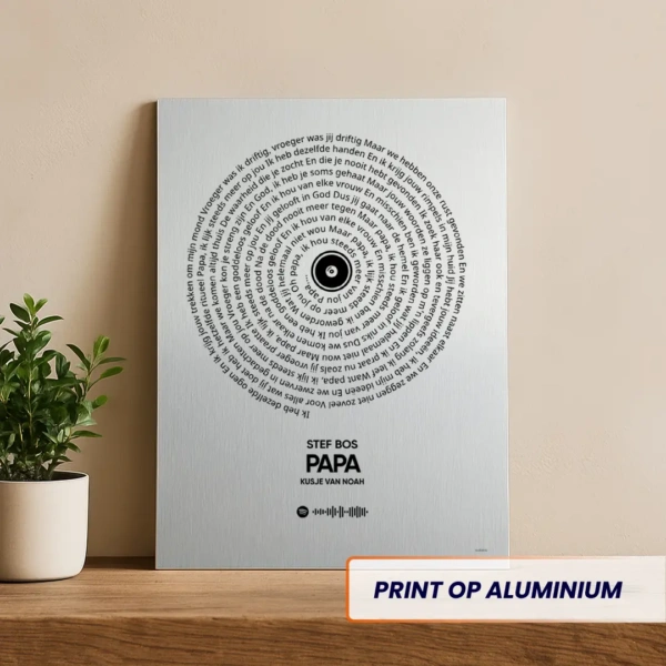 Papa songtekst aluminium print