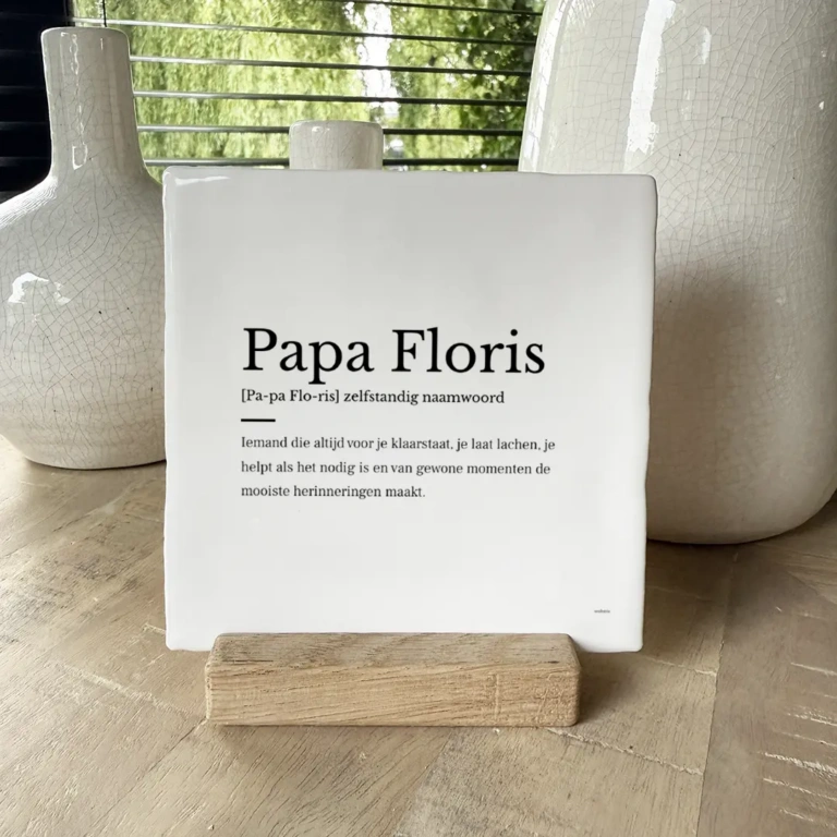 Papa woordenboek tegeltje met naam