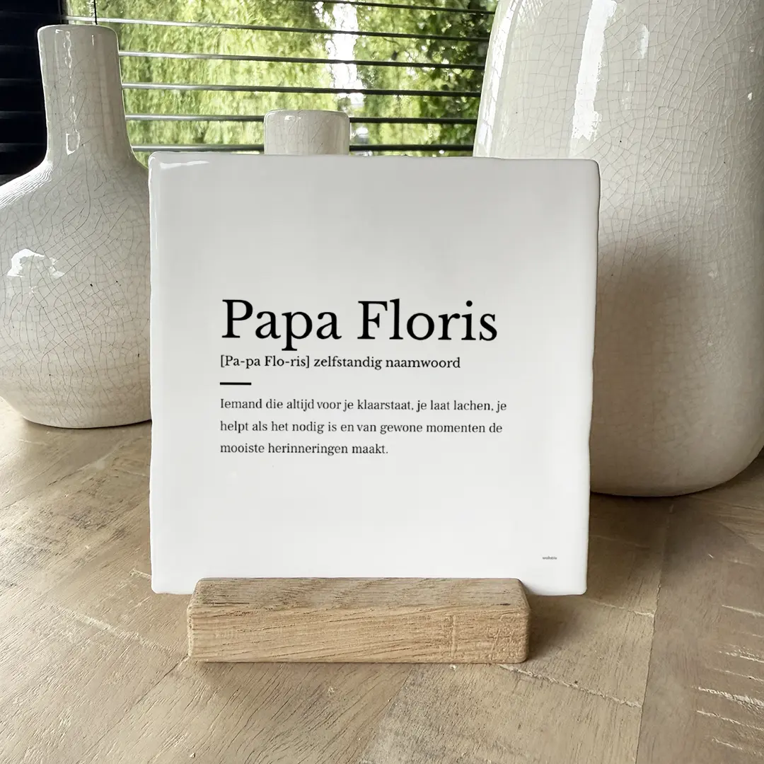 Papa woordenboek tegeltje met naam Papa woordenboek tegeltje met naam