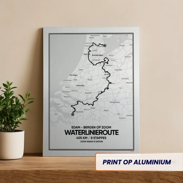 Waterlinieroute aluminium print
