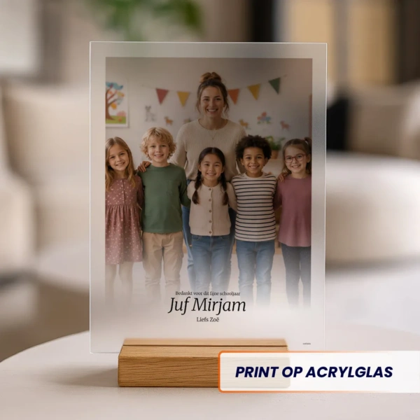 Bedank jouw favoriete juf met een foto op acrylglas