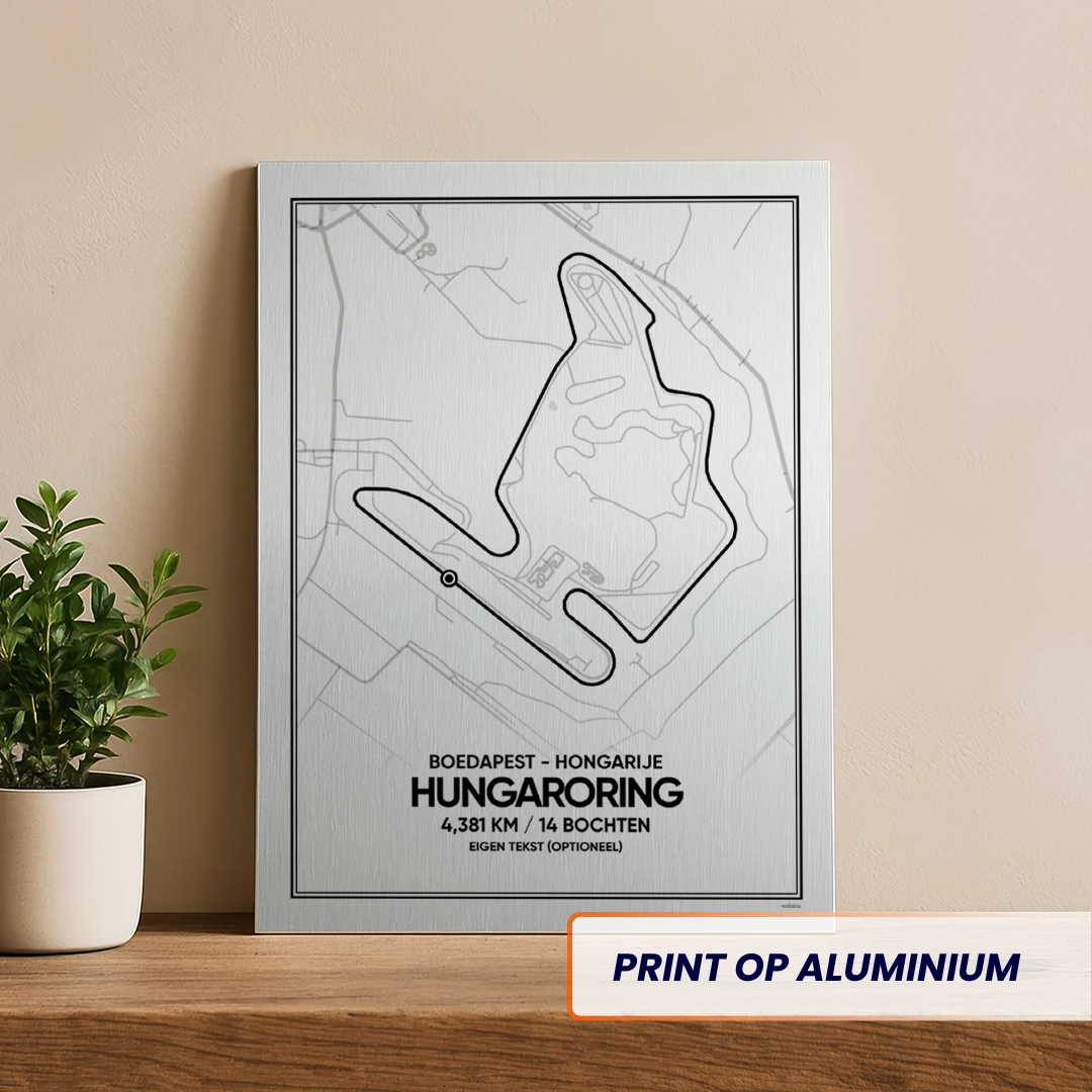 Hungaroring circuit aluminium print