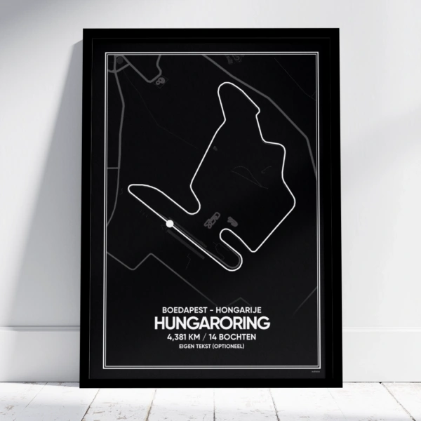 Hungaroring circuit poster zwart