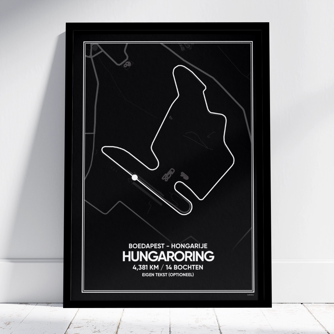 Hungaroring circuit poster zwart