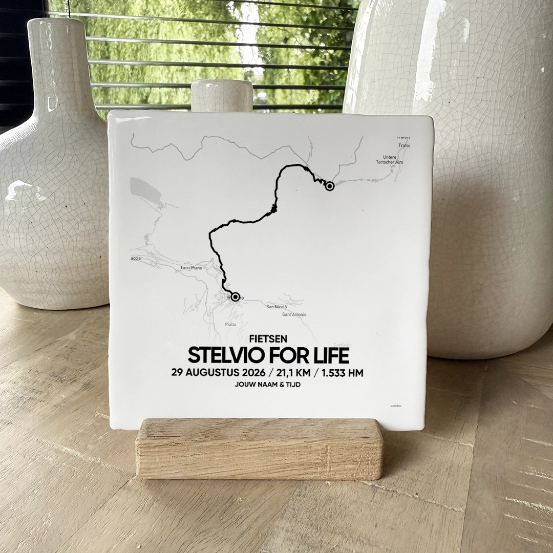 Stelvio for Life tegeltje 2026 fietsen