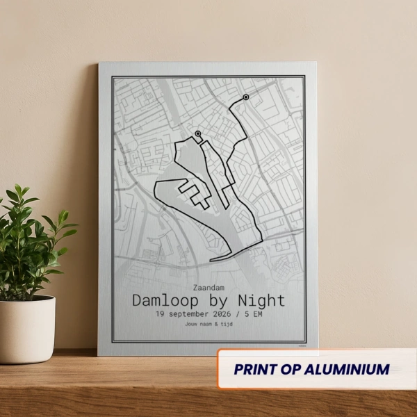 Damloop by Night 2026 aluminium print