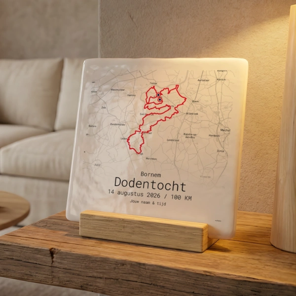 Dodentocht 2026 route tegeltje rood