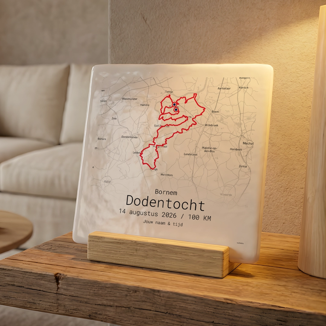 Dodentocht 2026 route tegeltje rood