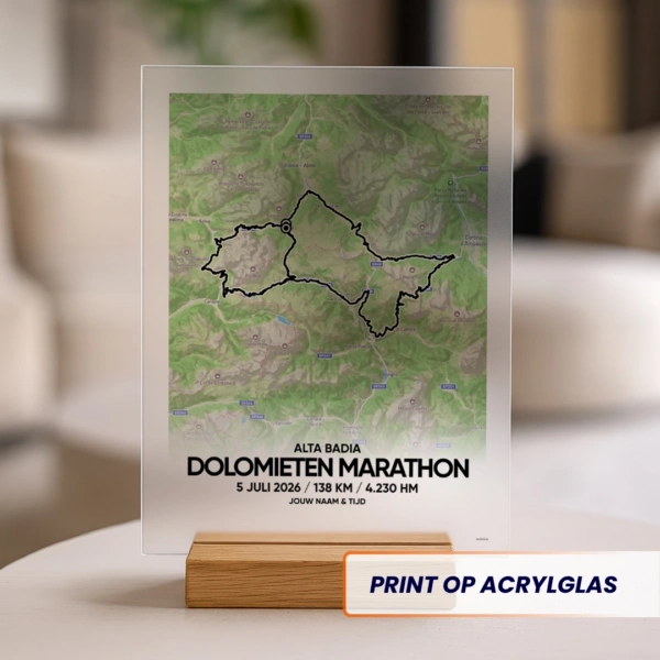 Dolomieten marathon 2026 acrylglas print