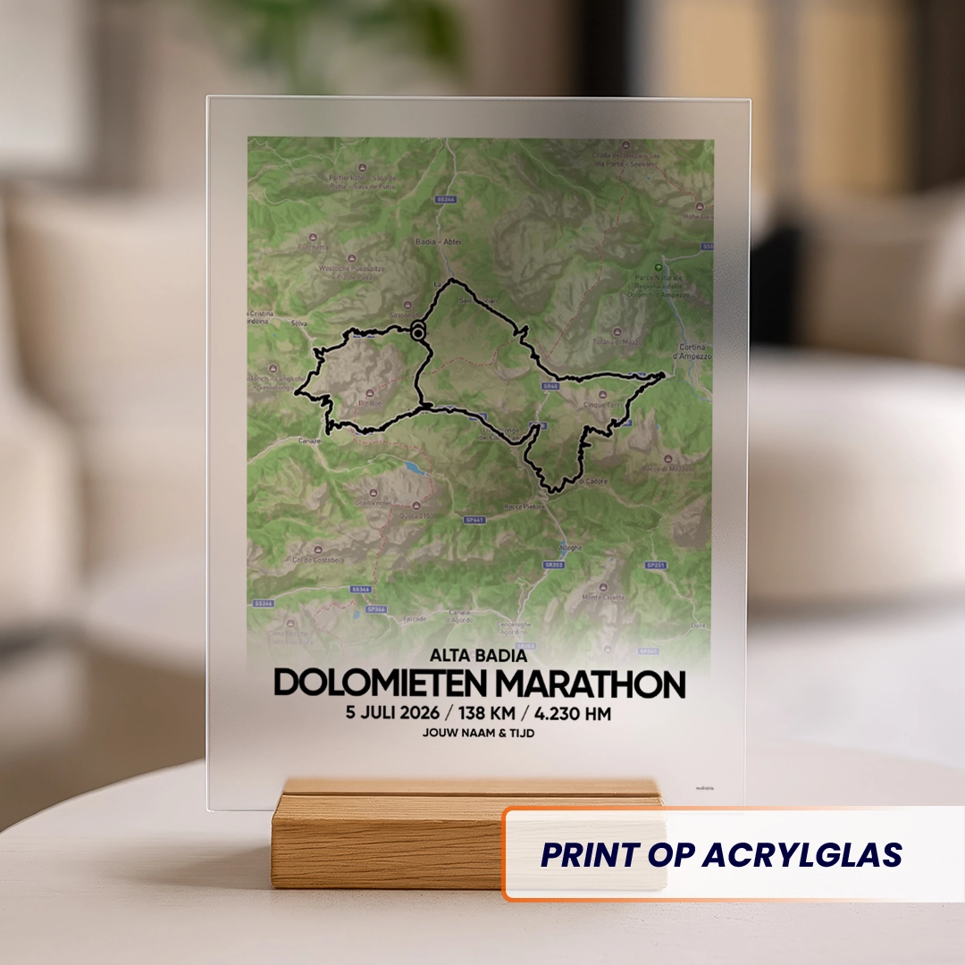 Dolomieten marathon 2026 acrylglas print
