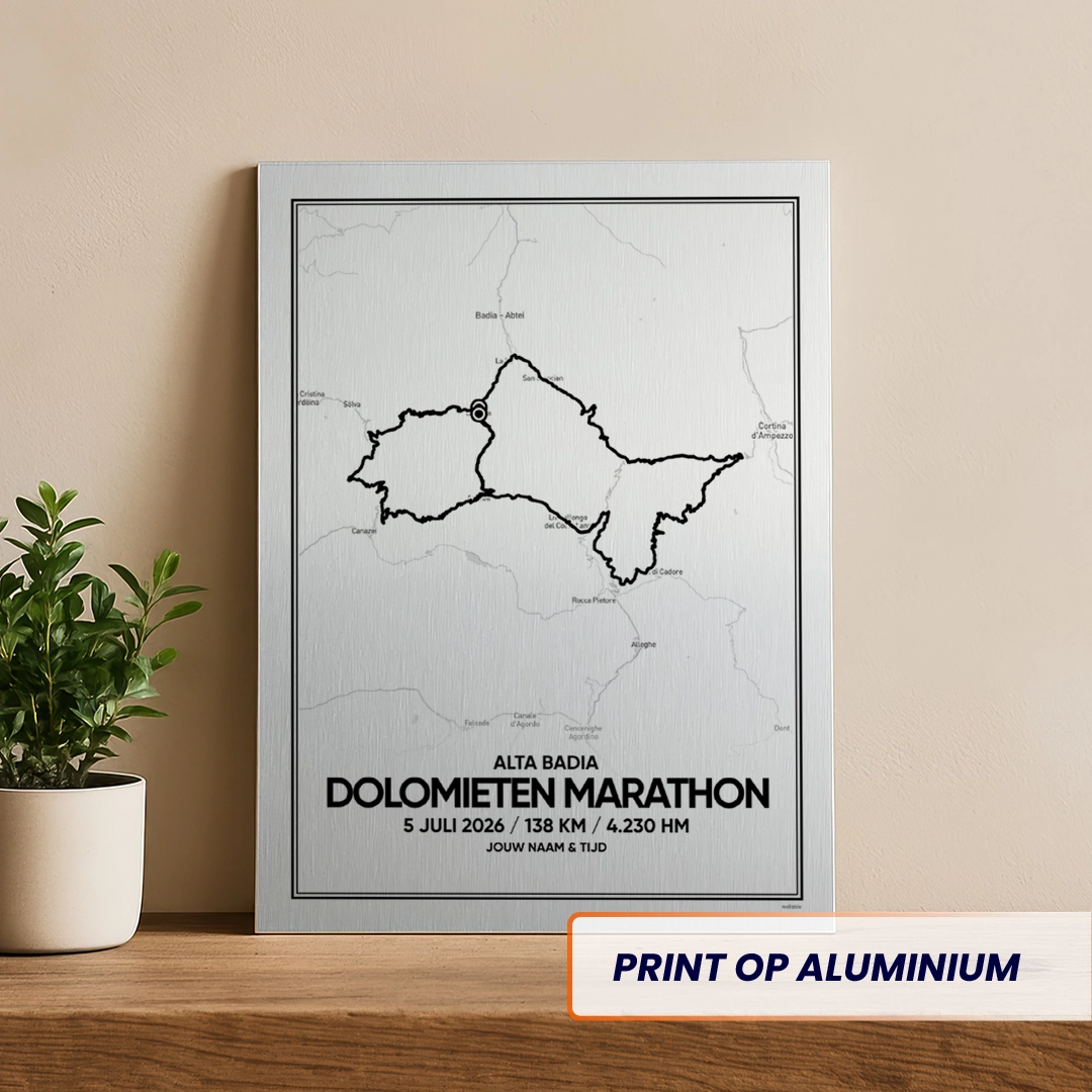 Dolomieten marathon 2026 aluminium print