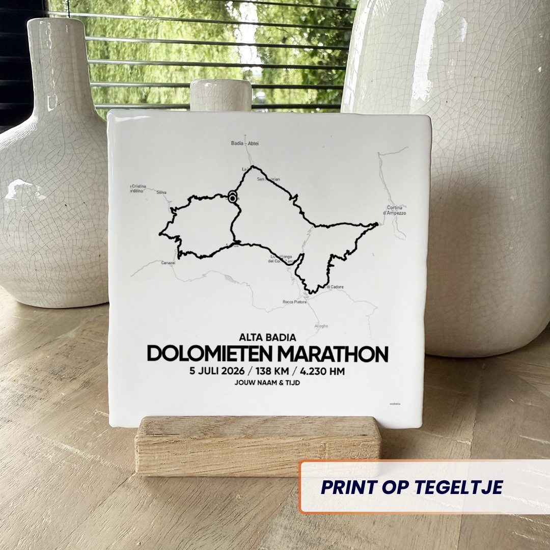Dolomieten marathon 2026 tegeltje