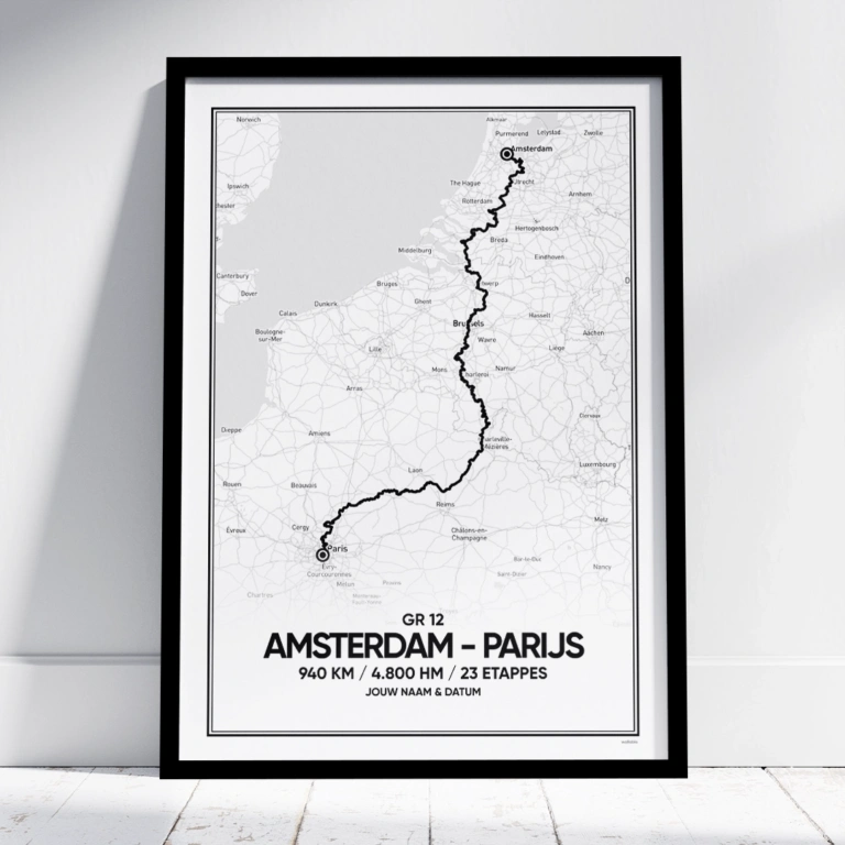 GR 12 amsterdam - parijs poster