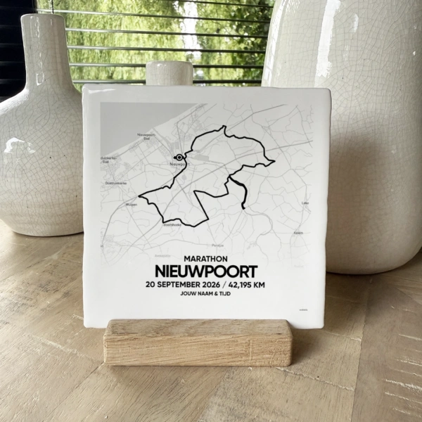 Nieuwpoort Marathon route tegeltje 2026