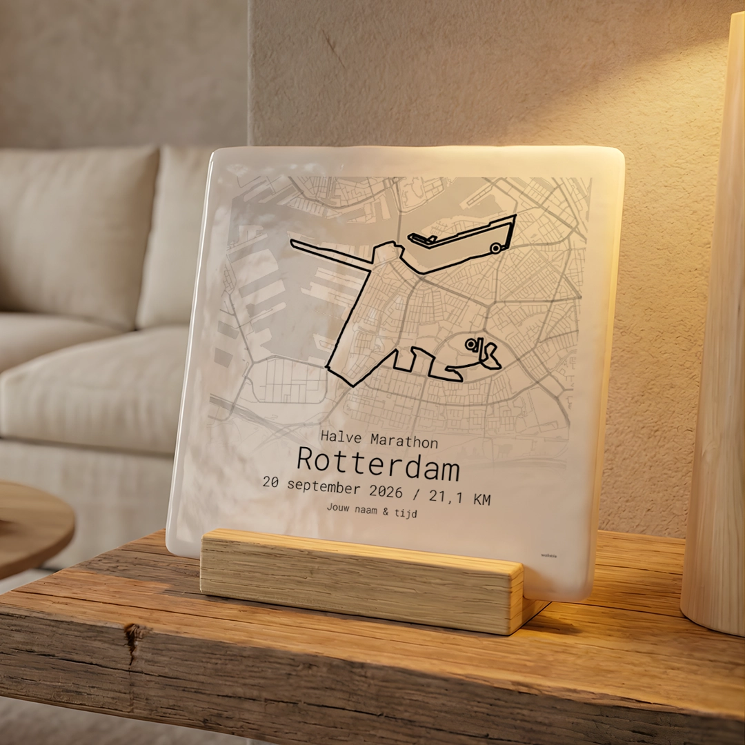 Rotterdam Halve Marathon 2026 tegeltje in. houder