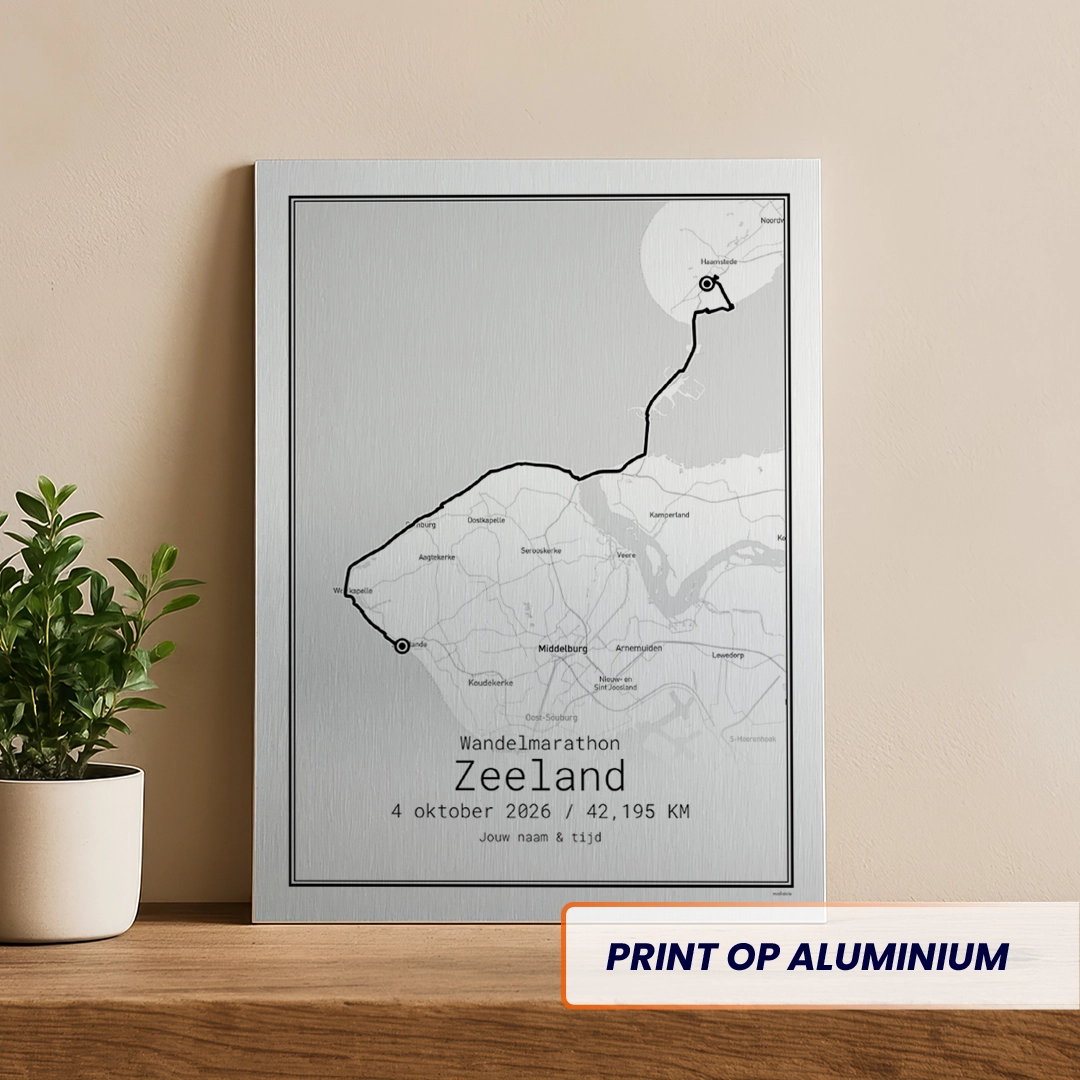 Wandelmarathon Zeeland 2026 aluminium print
