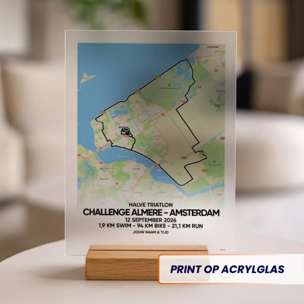Challenge Almere-Amsterdam 2026 halve triatlon acrylglas print