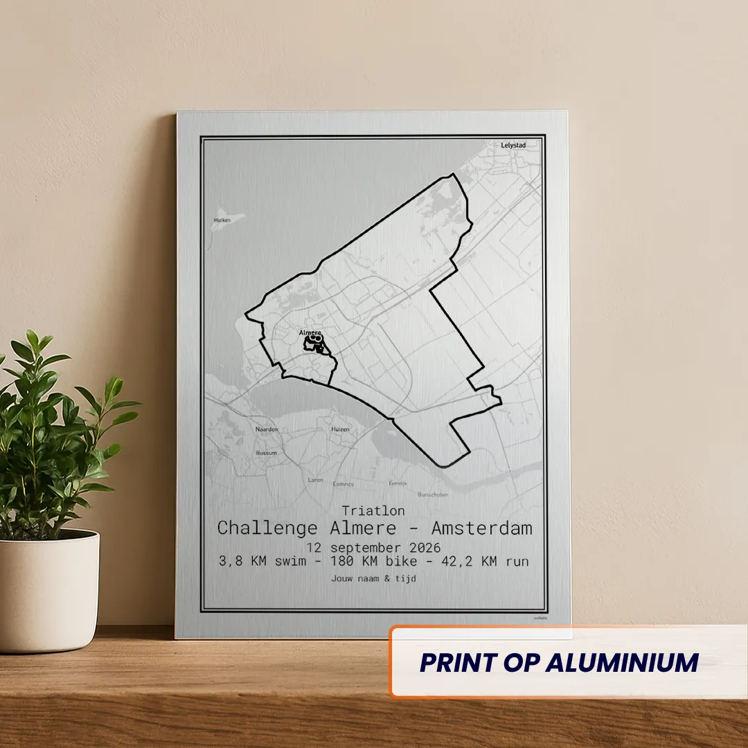 Challenge Almere-Amsterdam triatlon 2026 aluminium print