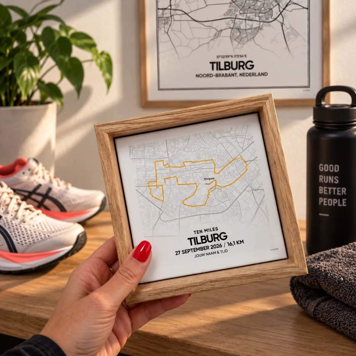 Tilburg Ten Miles 2026 tegeltje in tegellijstje